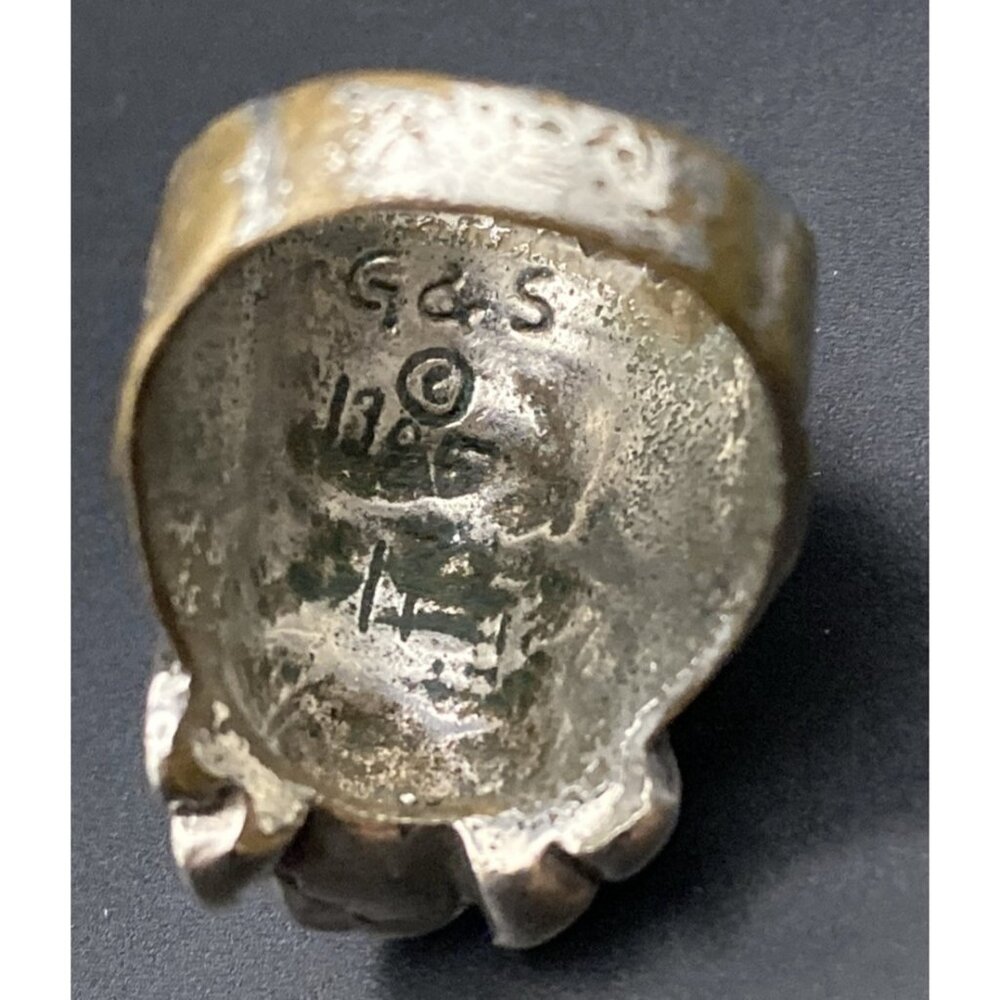 1985 Biker Ring G&S Gordon Smith Silver Tone Native American Chief  Sz  11 LOOK - Picture 4 of 10